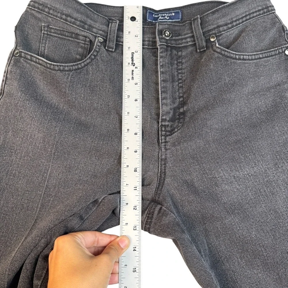 Charter Club Jean Shop Classic Straight Leg Jeans Womens 8S Gray Denim Pants 649